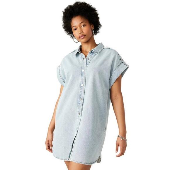 STEVE MADDEN Ilara Dress in Stone Wash Blue BO208628 L Large NEW NWT - Picture 1 of 4